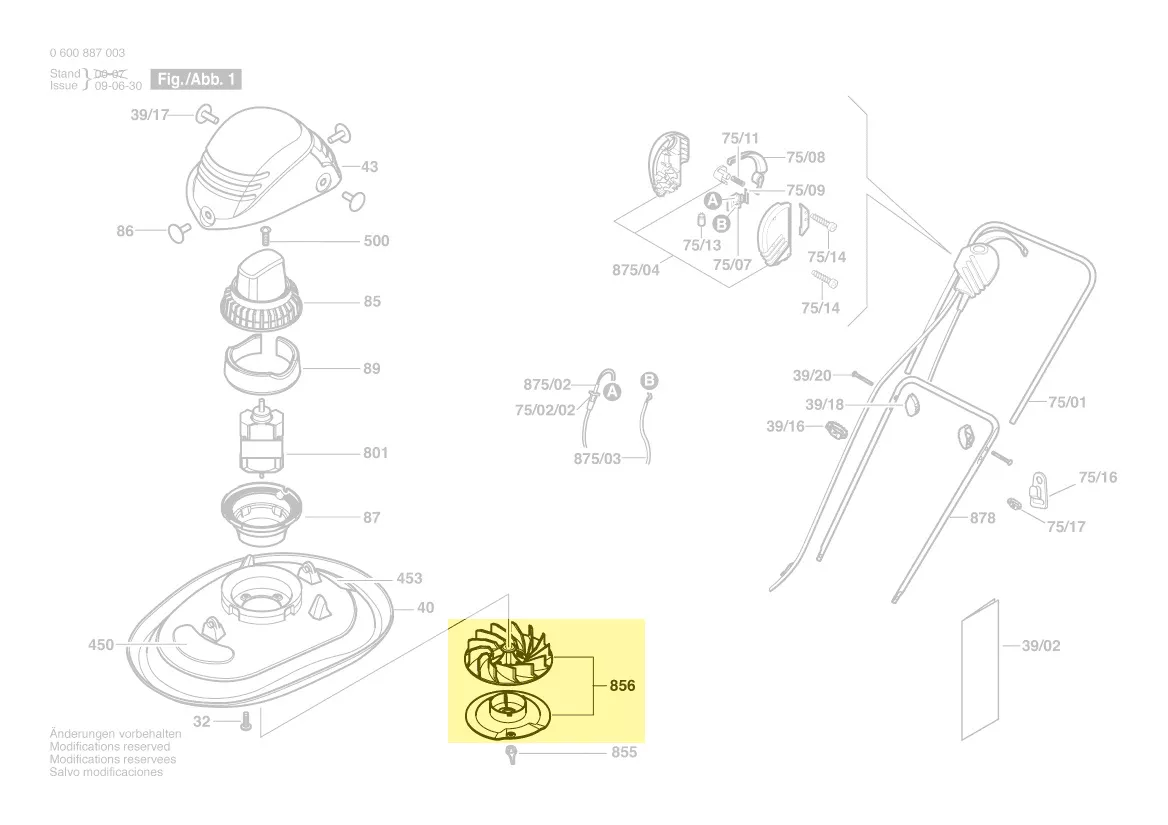 Ventilateur pour tondeuse BOSCH ALM 30
